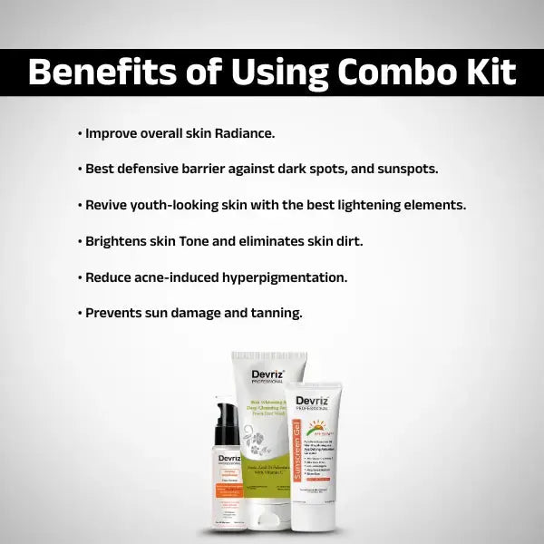 Face wash, Day Serum, And Sunscreen - Combo Kit Devriz Healthcare