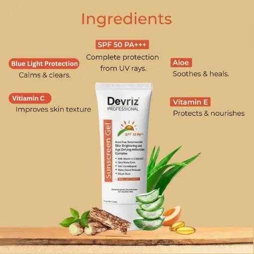 Sunscreen SPF 50 P+++ Gel Devriz Healthcare