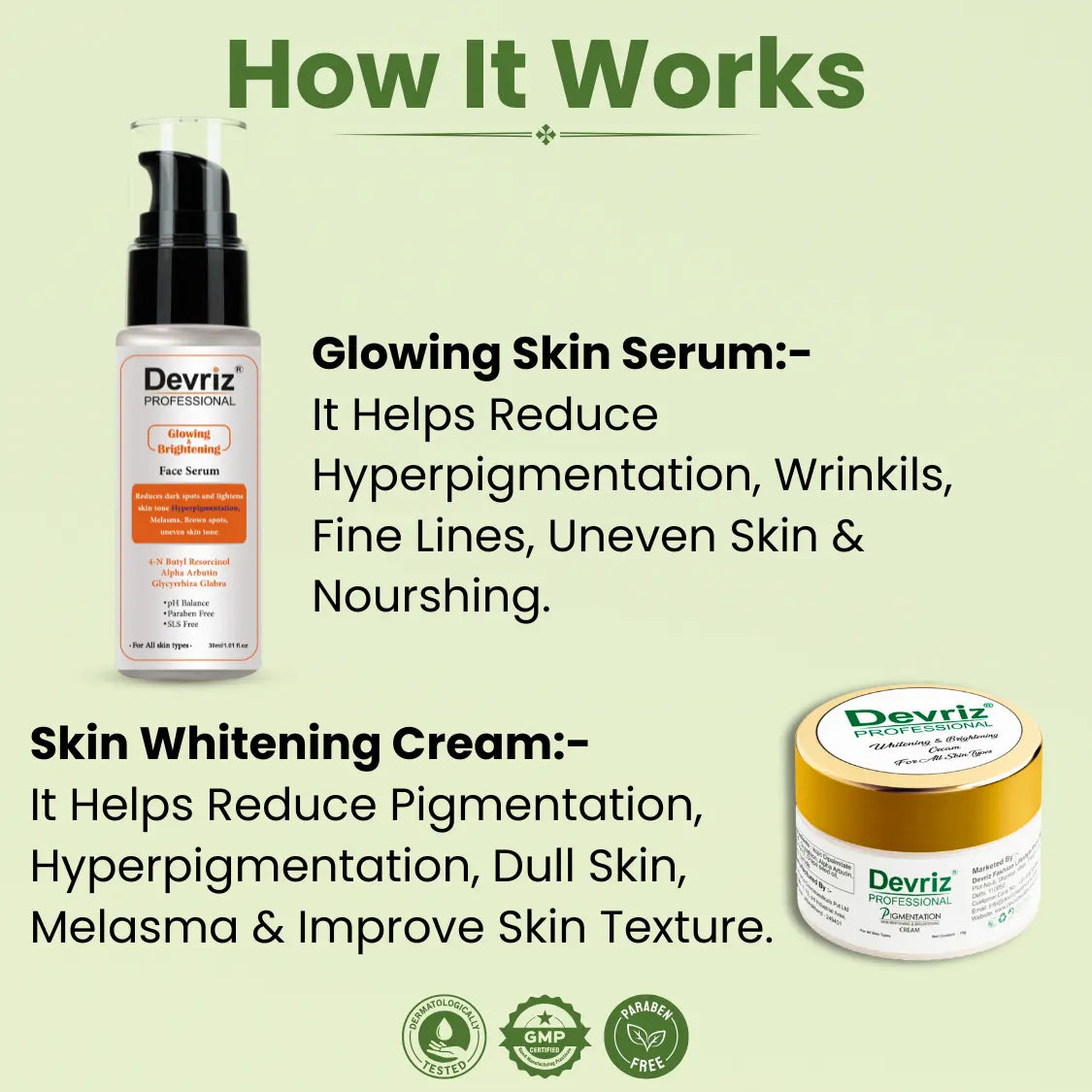 Skin Whitening and Brightening Kit Devriz Healthcare
