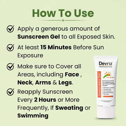 Sunscreen SPF 50 P+++ Gel Devriz Healthcare
