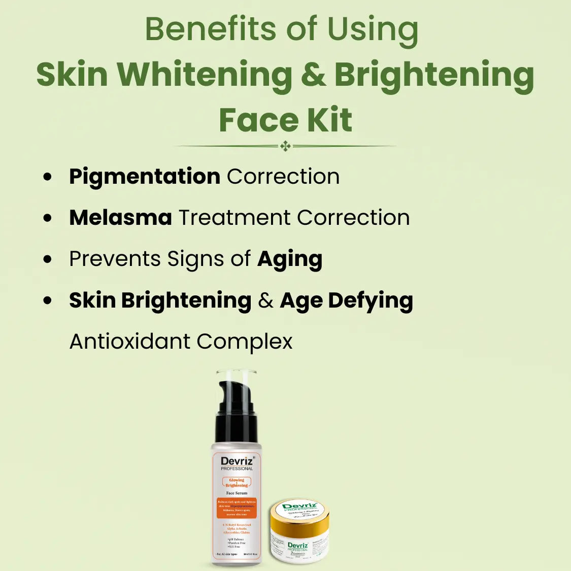 Skin Whitening and Brightening Kit Devriz Healthcare