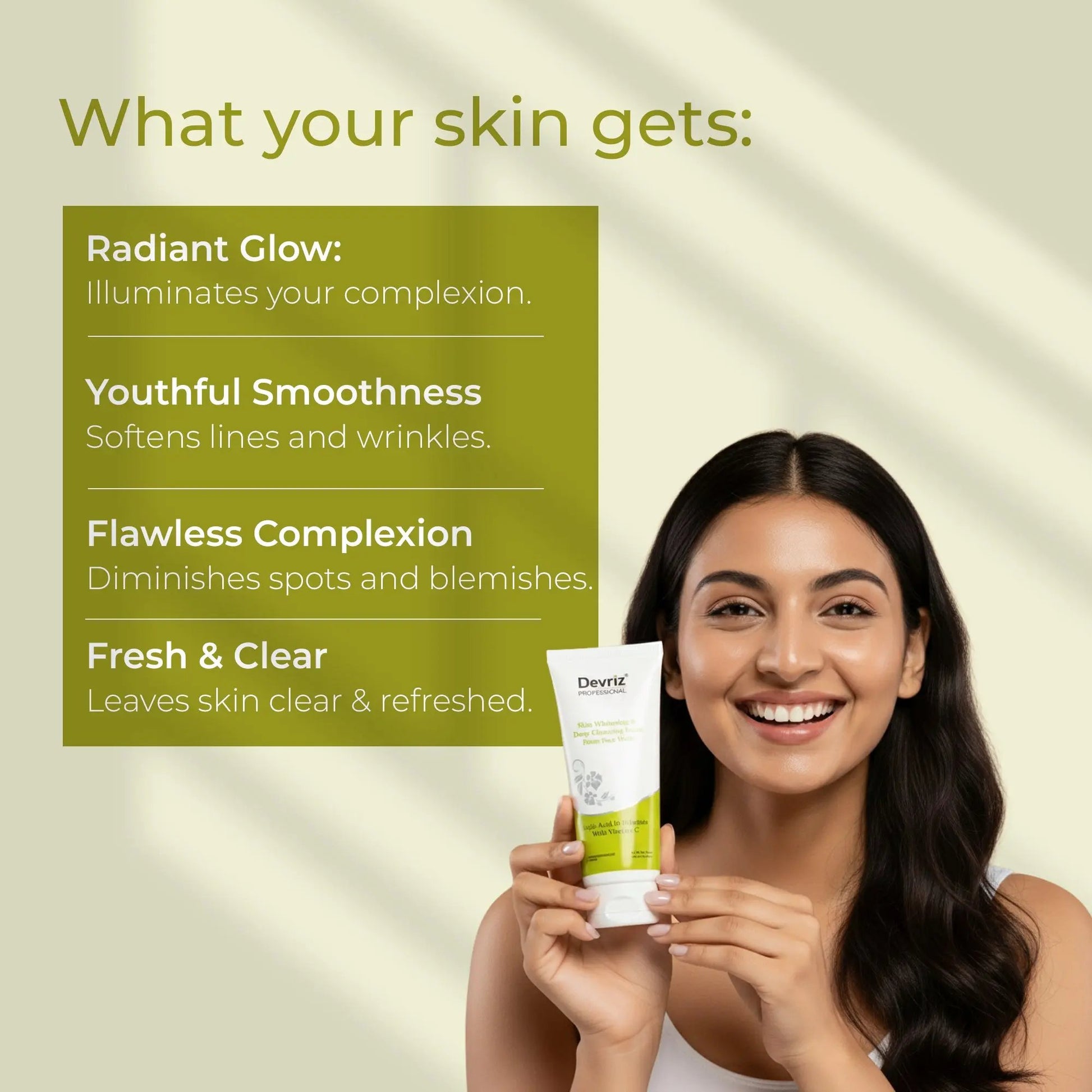 Skin Whitening & Deep Cleaning Foam Facewash Devriz Healthcare