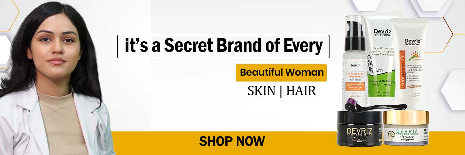 Devriz Healthcare Banner Skin Care and Hair care Products