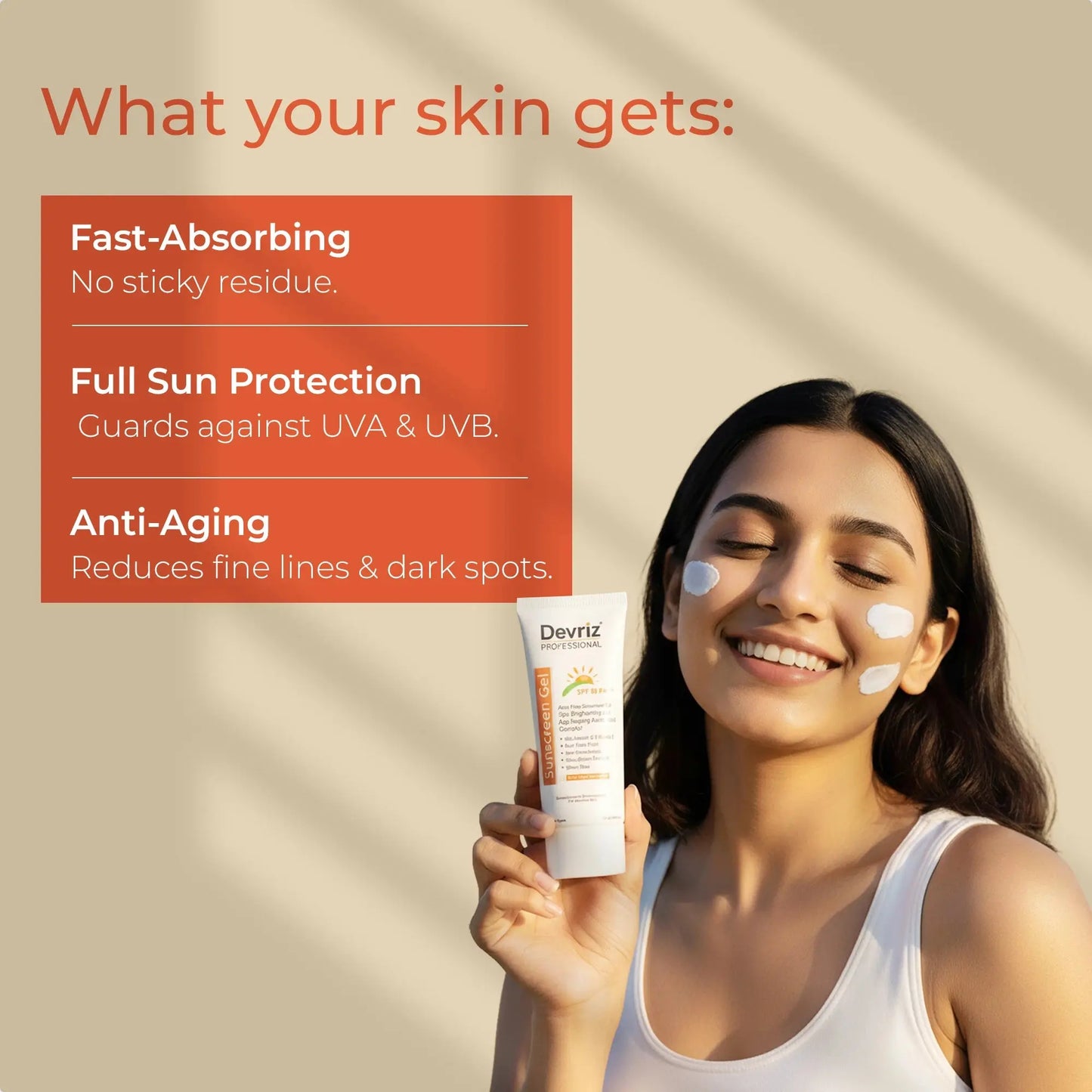 Sunscreen SPF 50 P+++ Gel Devriz Healthcare