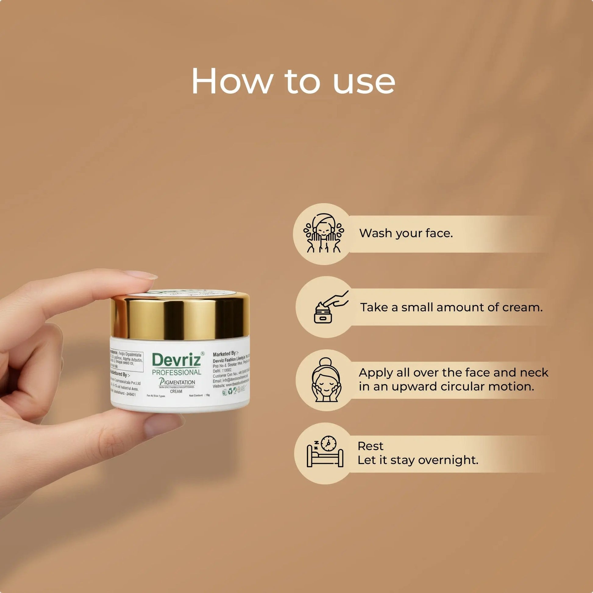 Devriz Organic Skin Whitening & Brightening Night Cream Devriz Healthcare