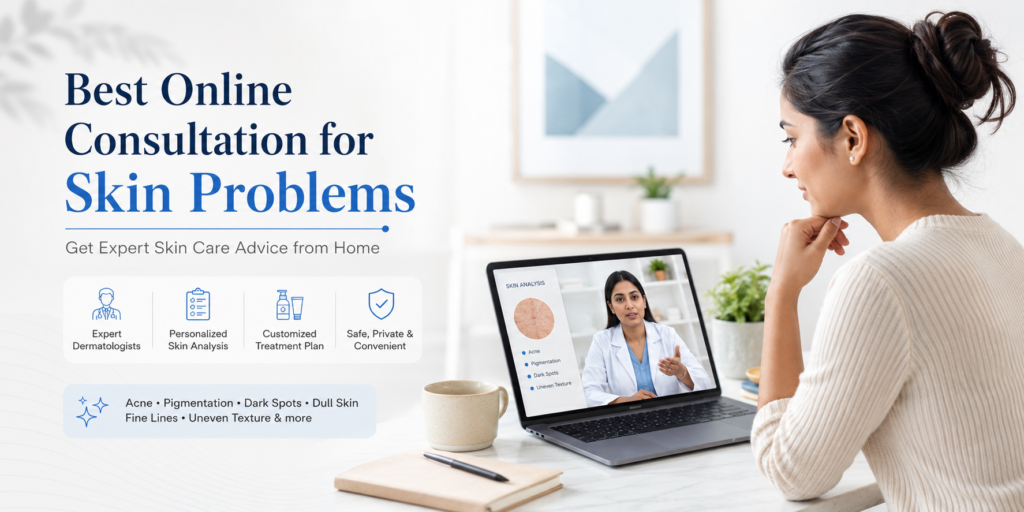 Online skin consultation with doctor for acne and pigmentation